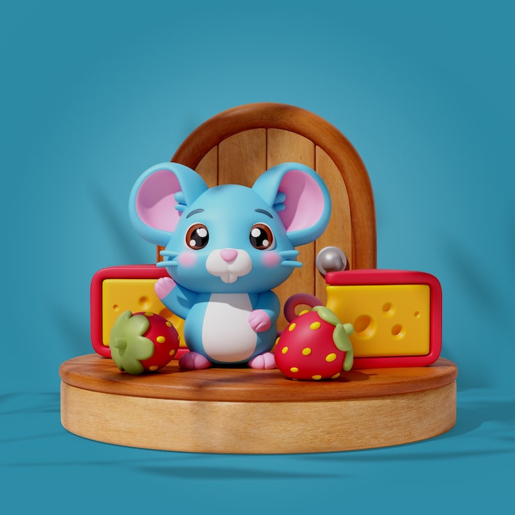 3d rendering of kawaii animals illustration