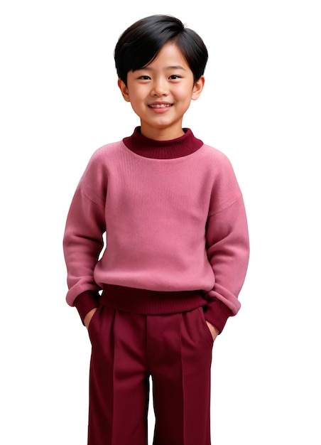 무료 PSD 아름다운 아시아 아이가 포즈를 취하고 있습니다.