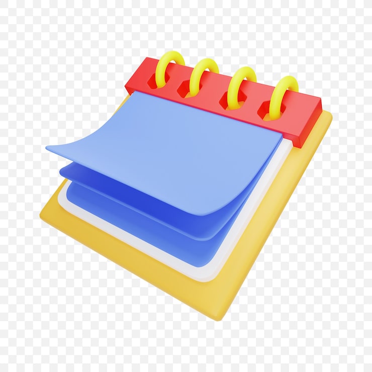 무료 PSD 달력 아이콘 격리 된 3d 렌더링 그림