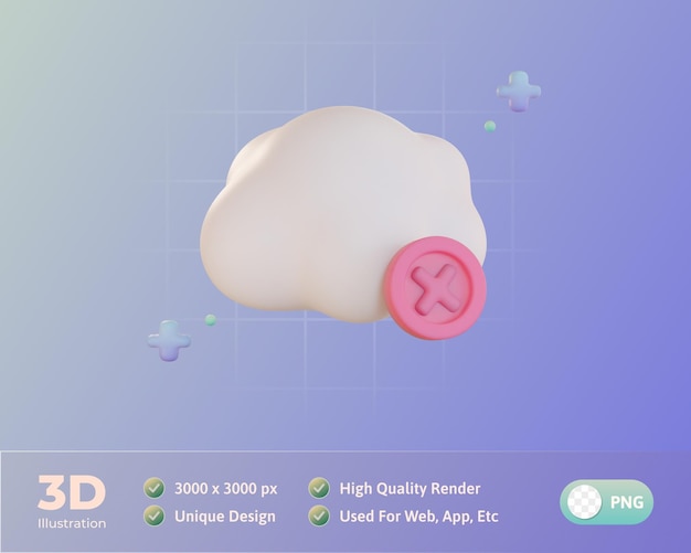 무료 PSD 클라우드 시스템 오류 3d 그림