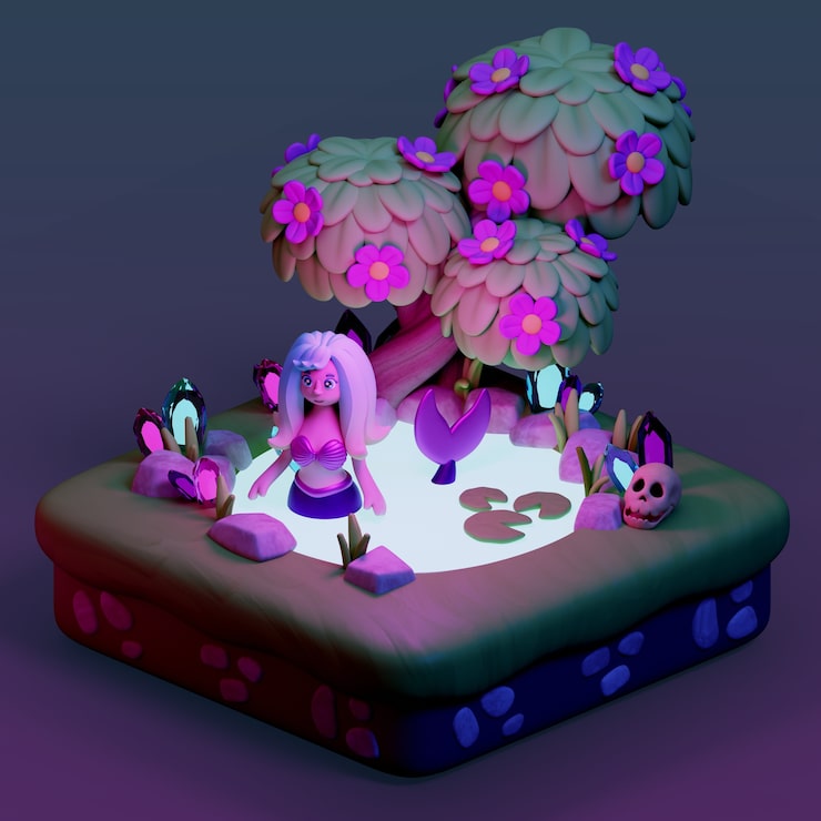 無料PSD ファンタジーイラストシーン