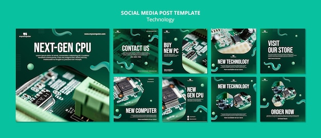 무료 PSD 차세대 cpu instagram posts