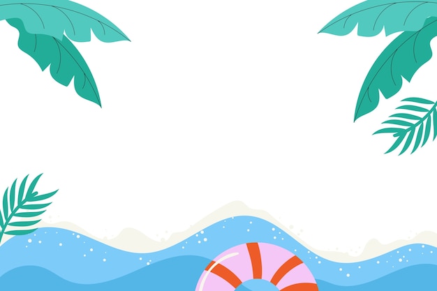 無料PSD 手描きの夏のフレームイラスト