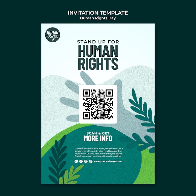 무료 PSD 인권의 날 템플릿 디자인