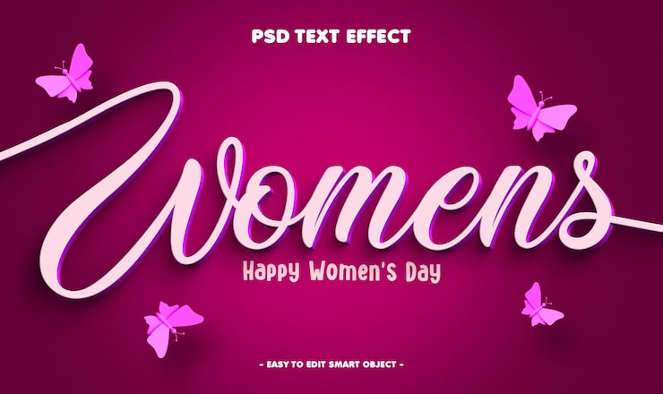 免费PSD 国际妇女节文字特效
