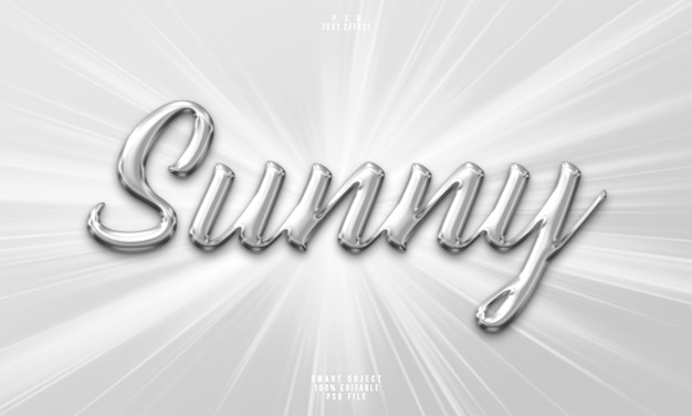 무료 PSD sunny 3d 편집 가능한 텍스트 효과