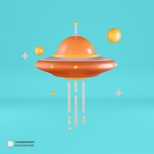 無料PSD ufoアイコン分離3dレンダリングイラスト