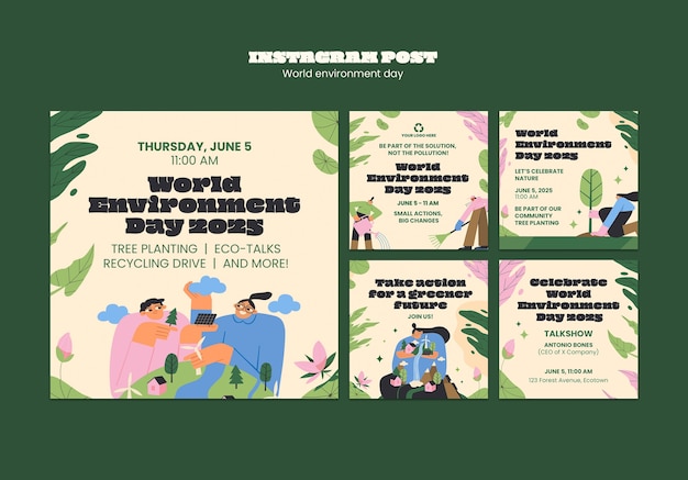 無料PSD 世界環境デーのお祝いテンプレート