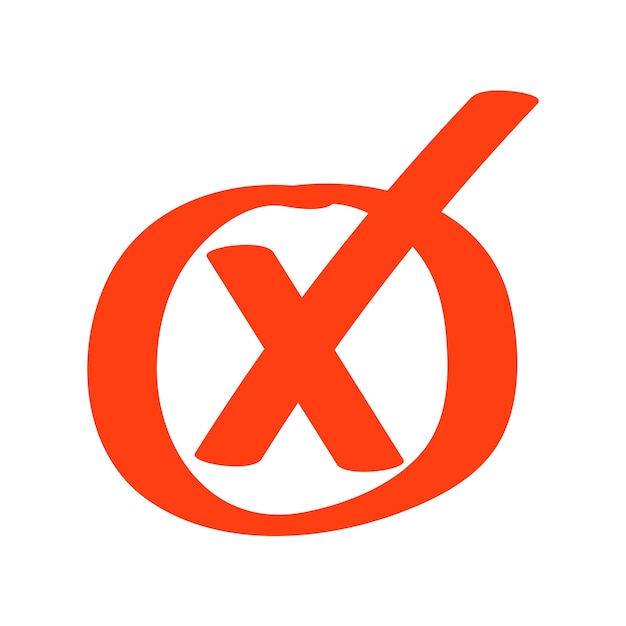 免费PSD x 符号已隔离