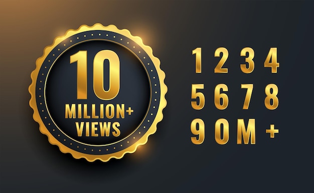 ฟรี Vector 10 ล้านหรือ 10m วิว การออกแบบฉลากฉลอง