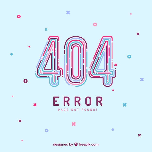 無料Vector 404エラーウェブテンプレートをフラットスタイルで表示