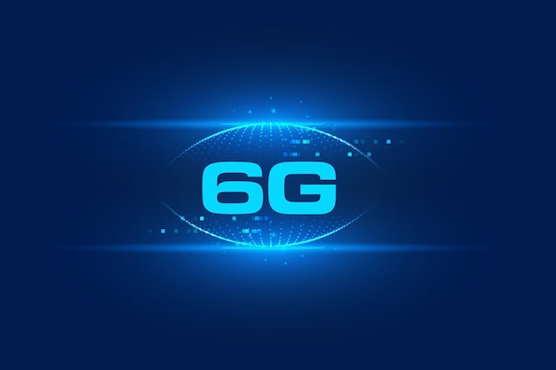 무료 Vector 6g 무선 네트워크 디지털 연결성 테크노 컨셉 배경