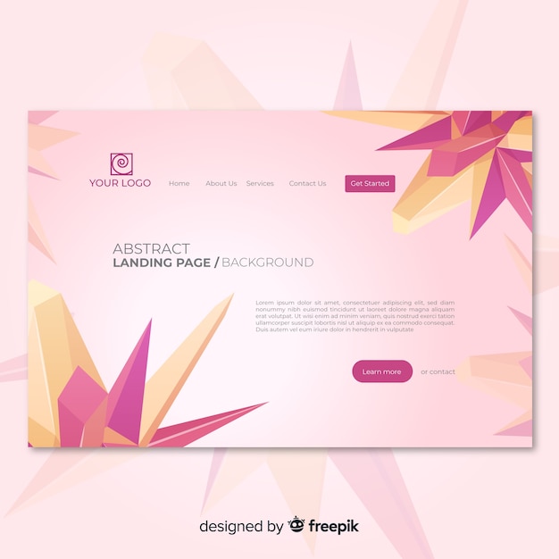 ฟรี Vector พื้นหลังหน้า landing page แบบนามธรรม