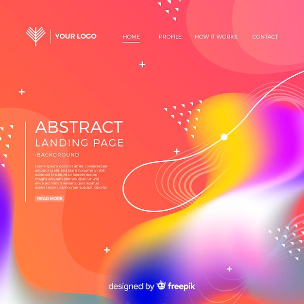 無料Vector 抽象的なランディングページの背景