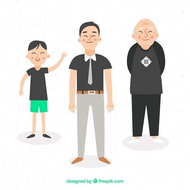 ฟรี Vector ชายเอเชียในวัยต่างๆ