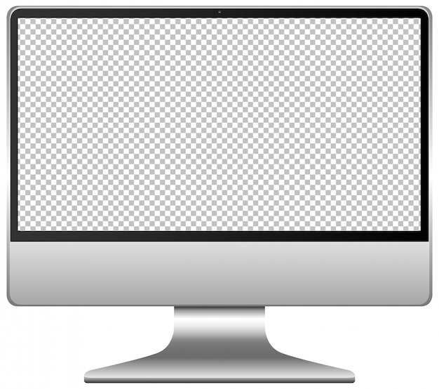無料Vector 白い背景に分離された空白の画面コンピューターアイコン