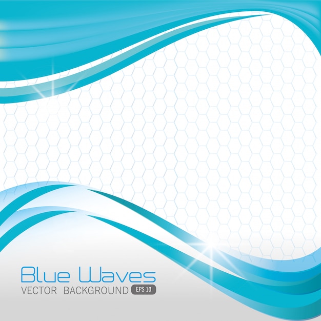 ฟรี Vector ดีไซน์คลื่นสีน้ำเงิน