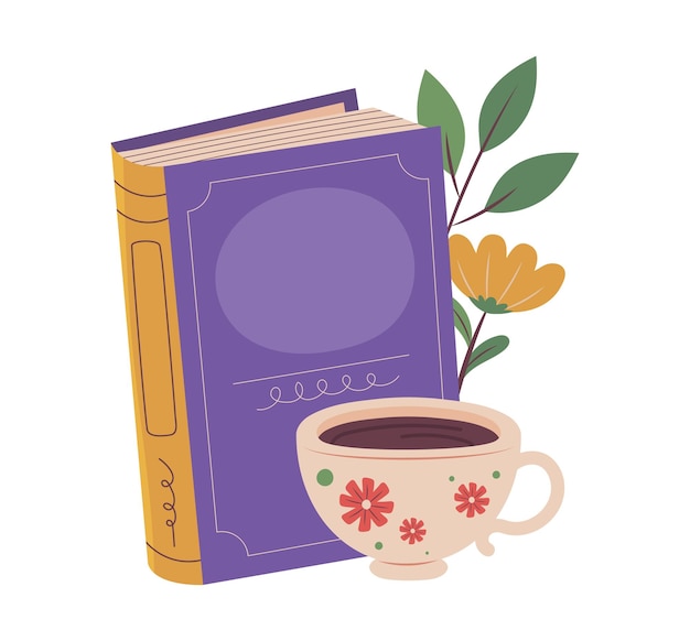 Бесплатный Вектор книга с иконой дня кофе книги