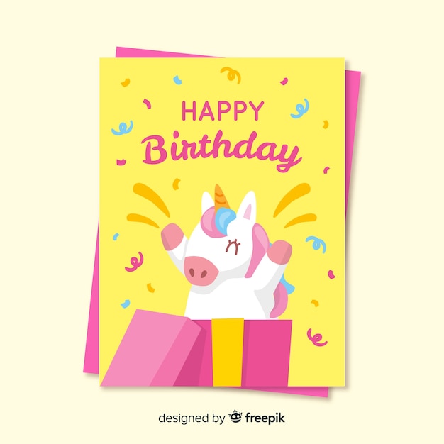 免費 Vector 兒童生日邀請信模板