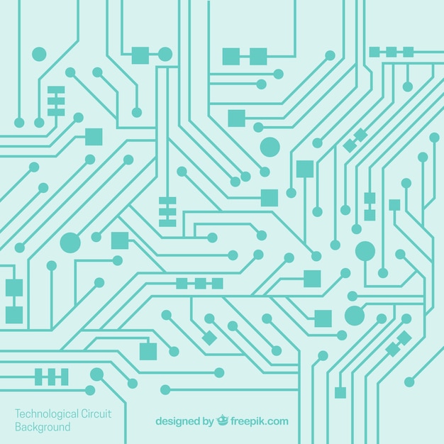 무료 Vector 평면 디자인의 회로 배경