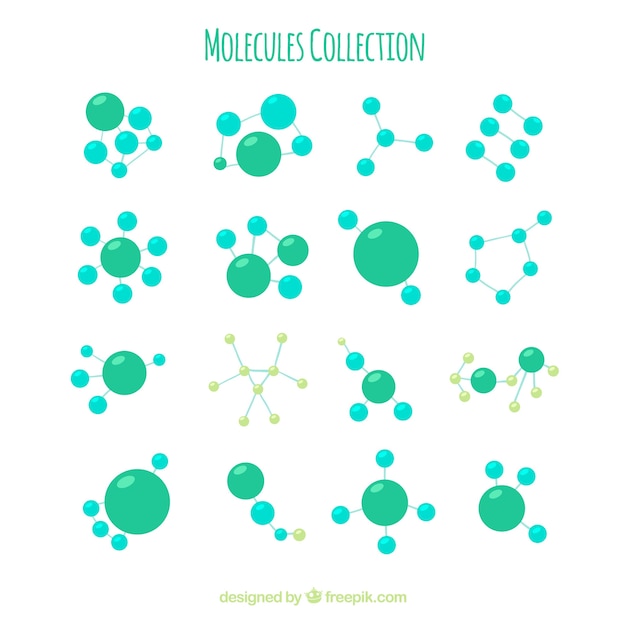 免費 Vector 收集綠色分子