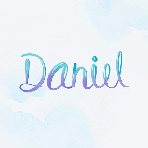 免费Vector 草书 daniel 双色矢量字体排印