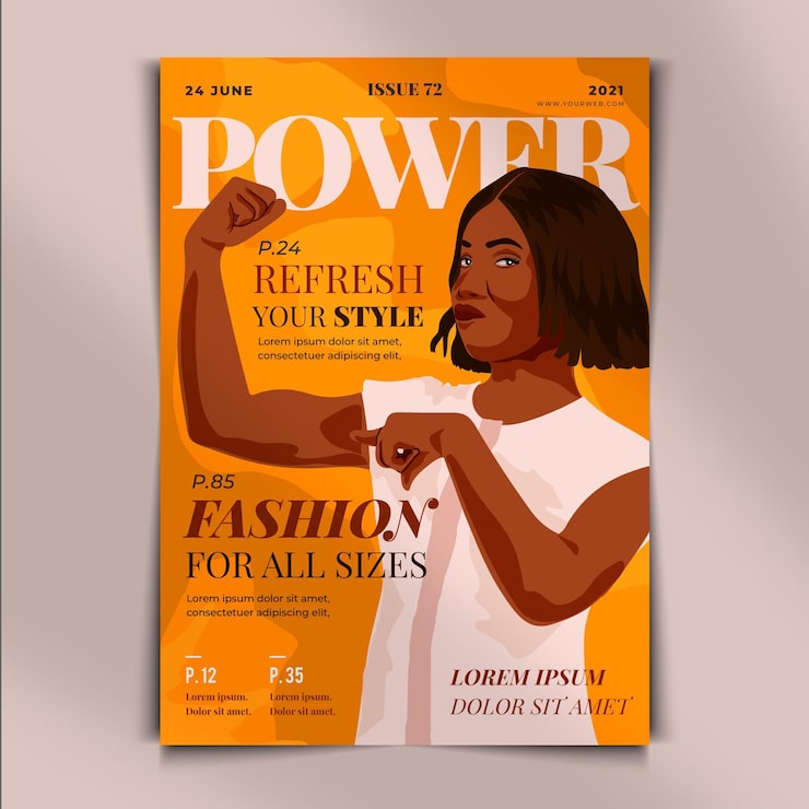 Detailed magazine cover illustrated