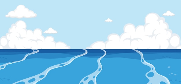 無料Vector 空の海の背景