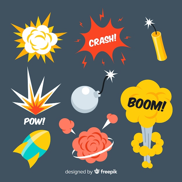 免费Vector 爆炸效果合集卡通设计