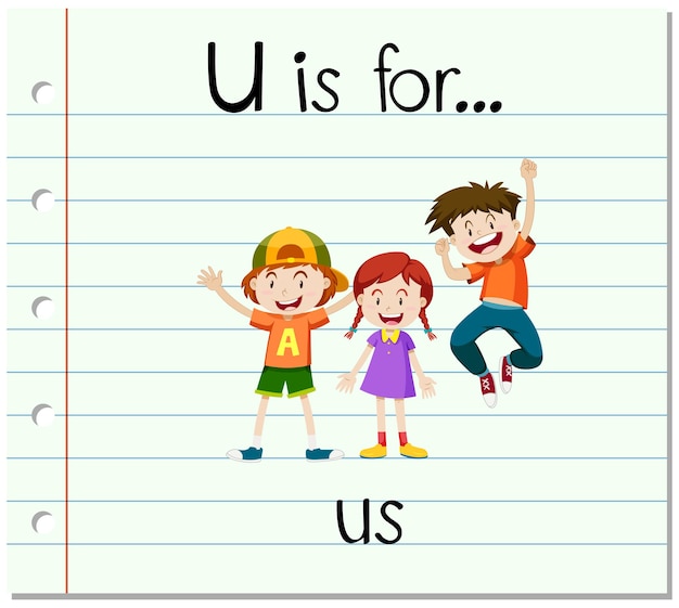 मुफ़्त वेक्टर फ़्लैशकार्ड लेटर u हमारे लिए है।