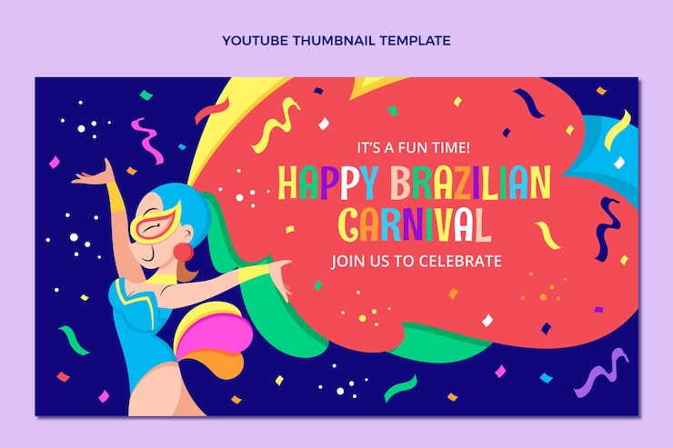 免費 Vector 平面狂歡節的youtube小圖片