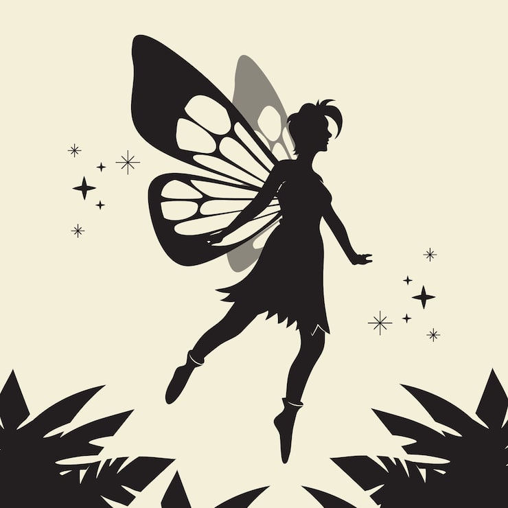 무료 Vector 평면 디자인 요정 실루엣 그림