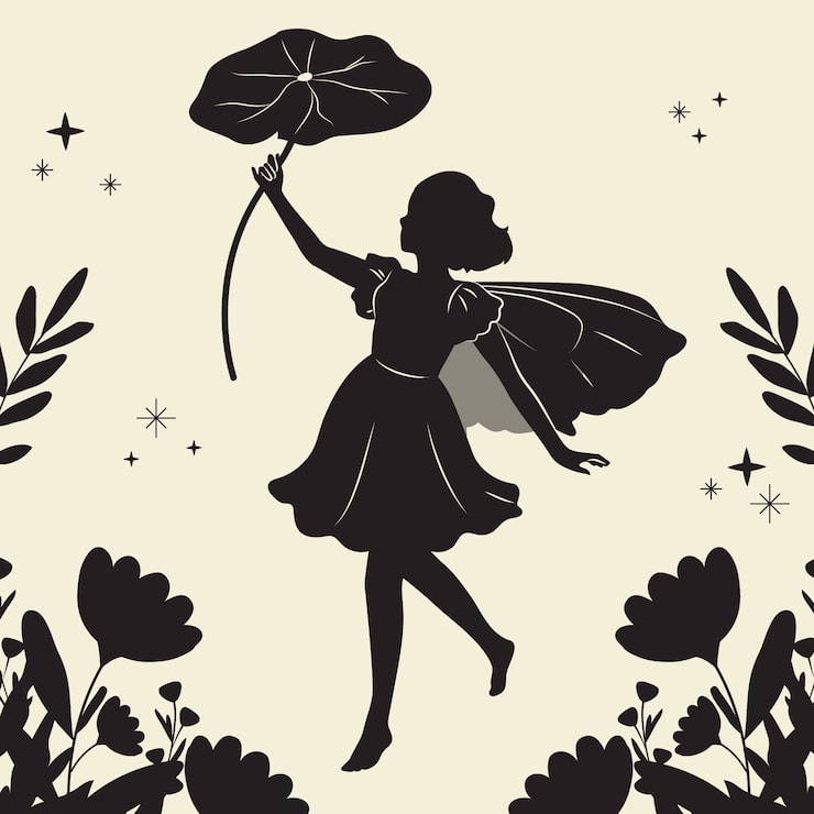 무료 Vector 평면 디자인 요정 실루엣 그림
