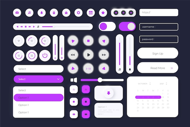 무료 Vector 평면 디자인 ui 키트 컬렉션