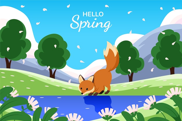 免费Vector 春天用的平面花卉背景