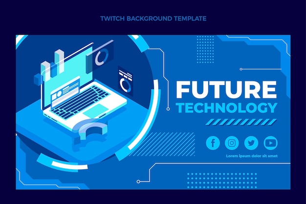 ฟรี Vector พื้นหลัง twitch เทคโนโลยีแบบมินิมอล