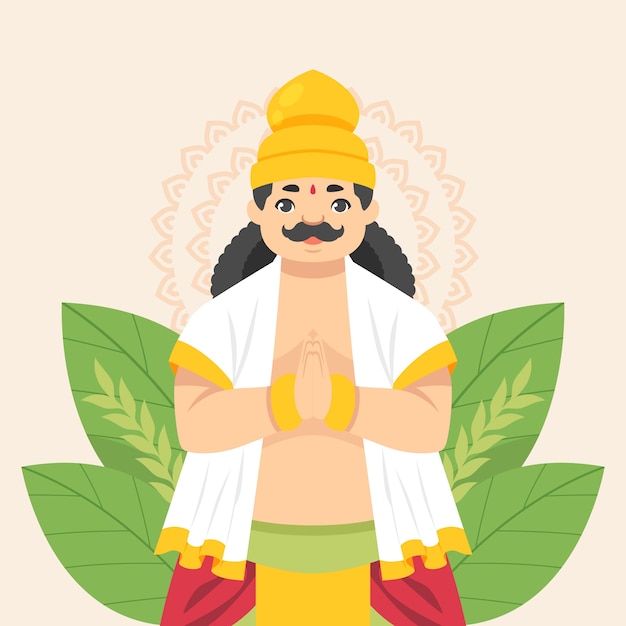 मुफ़्त वेक्टर फ्लैट ओणम चित्रण