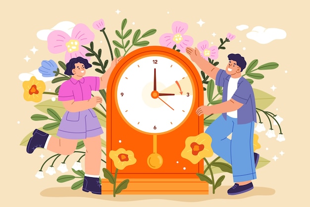 무료 Vector 플랫 스프링 앞으로 그림