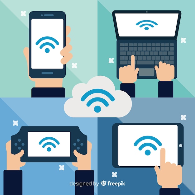 無料Vector フラットwifiのコンセプト