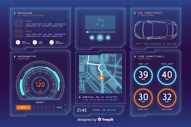 免費 Vector 汽車的未來全息界面
