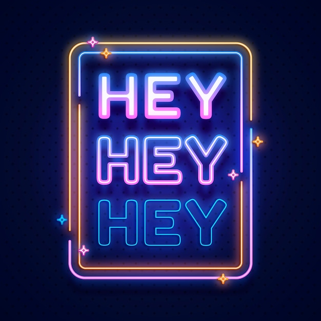 무료 Vector 그라디언트 레터링 헤이 메시지