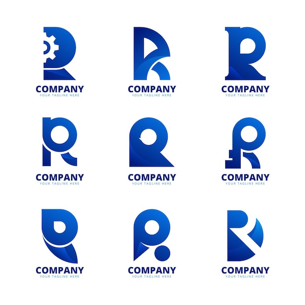 무료 Vector 그라디언트 r 로고 컬렉션