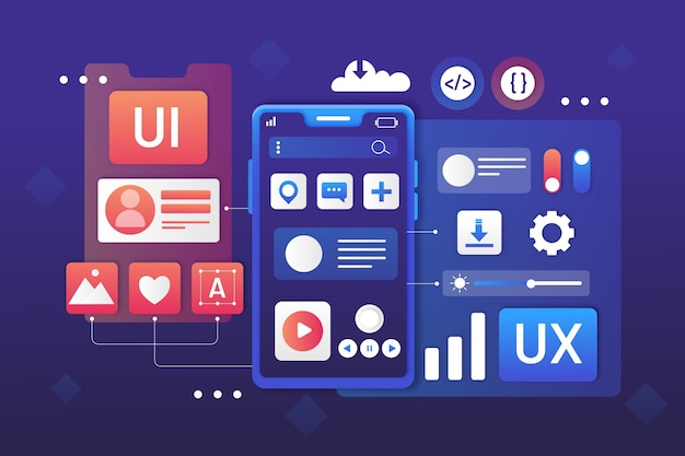무료 Vector 그라데이션 ui/ux 배경