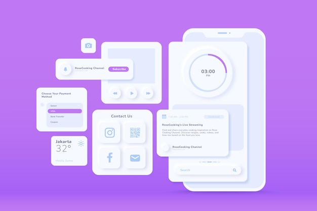 무료 Vector 그라데이션 ui ux 배경