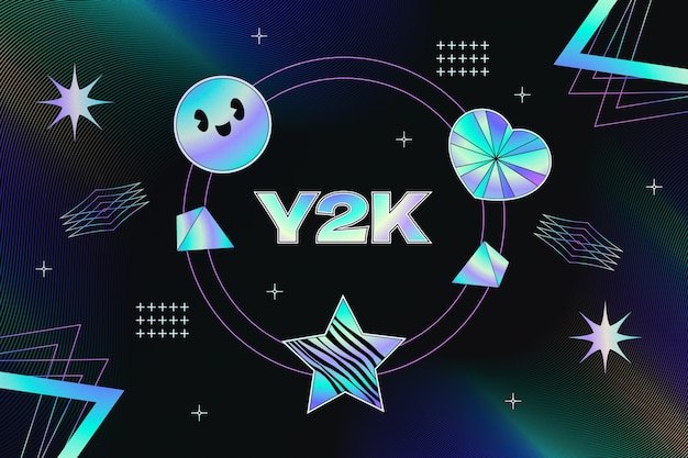 무료 Vector 그래디언트 y2k 배경