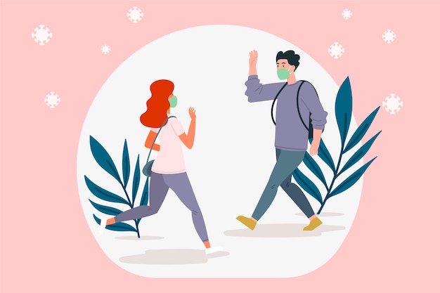 무료 Vector 새로운 노멀의 인사