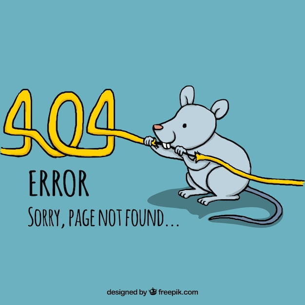 無料Vector 手描きの404エラー