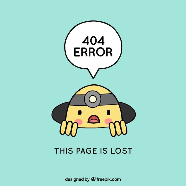 無料Vector 手描きの404エラー