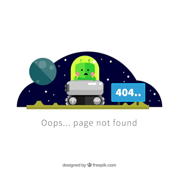 無料Vector 手描きの404エラー