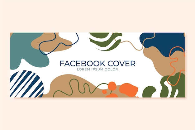 無料Vector 手描きの抽象的な形のfacebookの表紙